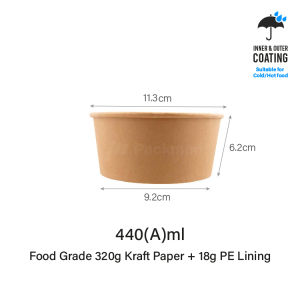 (50PCS) Kraft Paper Bowl Set Takeaway Soup Grain Salad Disposable Lunch Box lunchbox