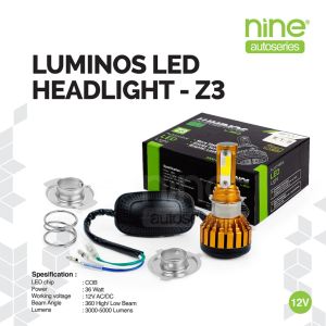 LUXIMOS Lampu Depan Headlamp 36W Z3 3 Warna Motor DC 3 Sisi AC DC COB - NINE AUTOSERIES