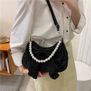 Túi Đeo Chéo Nữ Cực Xinh Đính Nơ Dây Ngọc