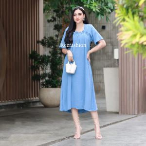 Daster Fuji Crinkle Airflow ld 120  l Dress Kerut Dada l Homedres Fuji Crinkle Premium