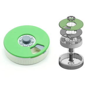 SUNNY BAR Grid Design Pressing Rotating Medicine Box 3D Printed Pill Dispenser Daily Pill Box Medicine Container Holder Compact 7-Day Pill Organizer Vitamins  Supplements