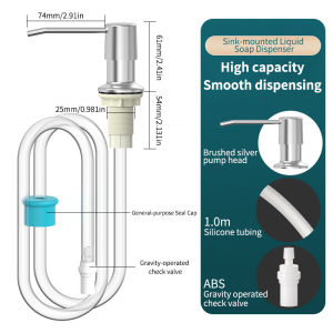Kitchen Sink Soap Dispenser Large Capacity Hand Press Pump with Extension Tube Easy Install