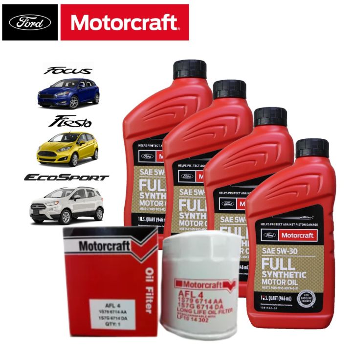 Motorcraft Fully Synthetic SAE 5W-30 Oil Change Bundle for Ford Focus ...