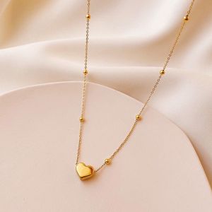 OYJR rantai leher 18k Love Heart Titanium Steel Necklace for women Anti Rust Ins Clavicle Chain Exquisite Design Jewelry项链