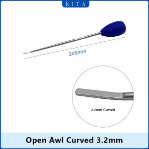 ตะปูยืดหยุ่น KITA-Open Awl ตรง / โค้ง / แหลม เครื่องมือศัลยกรรมกระดูก