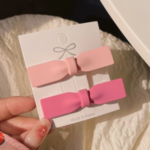 mitch 2Pcs Rose Red Pink Style Hairpin BB Clip Bangs Clip Hearwear Hair Accessories for Sweet Girls