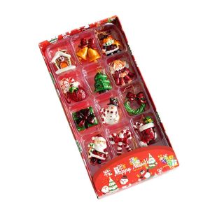ERMENLED Resin Xmas Ornaments Candy Santa Motif Resin Charms Exquisite Snowman Design Tree Hanging Decor Tree Decoration
