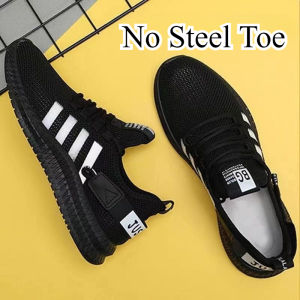 (with Box/Free Socks )2025 Safety Shoes for Men Ankle Boots Anti-smashing Black Steel Toe Cap Work Shoes