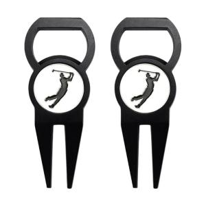 2 cái hợp kim kẽm đánh dấu bóng dụng cụ phục hồi thảm cỏ đánh gôn màu xanh ngã ba công cụ sân rãnh sạch hơn sân golf ngã ba Phụ kiện chơi gôn