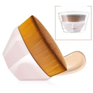 Brush Bedak Foundation Model Oval Gagang Pendek / Mini Portable Cosmetic Applicator / Alat Bantu Meratakan Riasan Bedak Tabur Powder BB CC Cream / Kuas Melukis Profesional Rias Wajah / Blush On Cushion Super Lembut Aksesoris Make UP - HOMIA