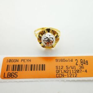 Yon Hing Cincin Topi Full Gold/2 Tone Pelbagai Bajet Emas 916 Saiz 12.5 14 17