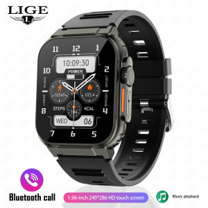 LIGE 2023 AMOLED HD Screen Bluetooth Call Women Smart Watch Men 600Mah Large Battery 100+ Sports Fitness Tracker IP68 Waterproof Smartwatch Man