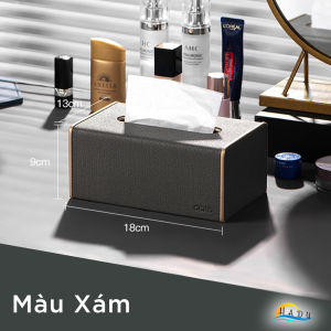Hộp Đựng Giấy Ăn Bọc Da Cao Cấp CCKO Hộp Khăn Giấy Để Bàn Hình Chữ Nhật Đáy Hít Nam Châm Tiện Lợi Dùng Cho Phòng Khách Văn Phòng Sang Trọng