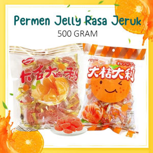 QCF Permen Jeli Rasa Jeruk Mandarin Manisan Imlek Mandarin Orange Jelly Candy Hong Mao Bingkisan Imlek Parsel Imlek Parcel Permen Imlek Jelly Jeruk Mandarin Kebutuhan Imlek Permen Jelly Manis Cemilan Manisan Jeruk Snack Aneka Manisan 504gram