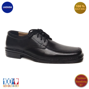 Sepatu pantofel pria kulit sapi model tali warna hitam terbaru sepatu kantor tali pesta