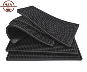 Silicone Coffee Maker Mat Countertop Bar Spill Mats Bar Service Mat Dish Glass Drying Mat for Barista Cocktail Bartender Black2026