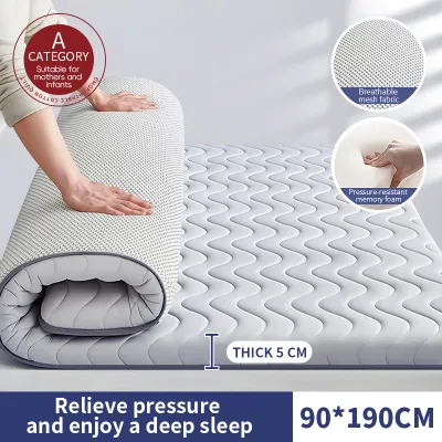 ⚡SG STOCK⚡Foldable Soy Fiber Latex Mattress 5cm - Tatami Bed Mattress Breathable & Anti-Mite Eco-Friendly Support Memory Foam Single/Queen