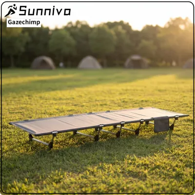 Gazechimp Lightweight Camping Cot with Storage Bag Compact Camping Cot with Carry Bag Heavy Duty Folding Bed Comfortable for Office Lunch Break