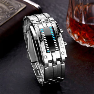 Original Sport Watches Fashion Couple Popular Brand Luxury Men Women Creative Stainless Steel LED Date Bracelet Watch Binary Wristwatch