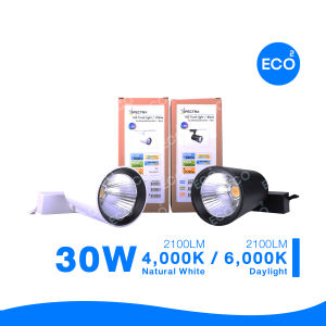 SPECTRA โคมไฟแทรคไลท์ ไฟส่องเฉพาะจุด LED Tracklight ขนาด 30W แสงสีนวล 4000K / แสงสีขาว 6000K ตัวโคมสีขาว/ดํา