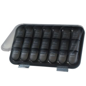 SWEET LORD Sealed 7-Day Pill Box Large Capacity 21/28 Grids Weekly Pill Organizer Morning Noon Evening Separate Container Travel Pill Case Travel Home Use