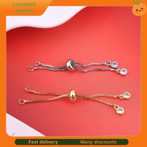 ❣️❣️❣️ Adjustable Ring Slider Chain With Rubber Beads DIY Connector Pendants Bracelets Jewelry Making Material