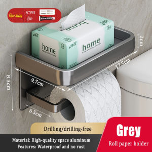 MEIDOO Toilet Paper Towel Holder Free-Drilling Rack Multifunctional shelf