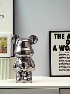 Iridescent Ceramic Bear Figurines for Home Decor - Adds a Freestanding Accent to Living Room Entryway Office or Display Shelf - Bedroom Furnishing