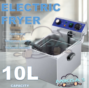 Electric Deep Fryer 10L Capacity 1 Basket with Temperature Control and Timer Heavy Duty Material Commercial Use