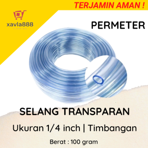 Selang Aerator Aquarium / Selang Waterpass 1/4 inch Permeter - Transparan / Lentur & Elastis - xavlastore888