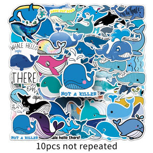 51PCS Whale Dolphin Sticker Pack Cartoon Sea Animals Kids Waterproof Vinyl Sticker