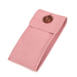 SDG Cow Suede Watch Pouch With Inserts Soft Leather Travel Watch Case Portable Anti-Dust Watch Storage