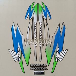 STRIPING STICKER LIS LES POLET honda win 100 1996 1997 biru hijau silver stiker Fullset list body standar variasi berkualitas terbaik