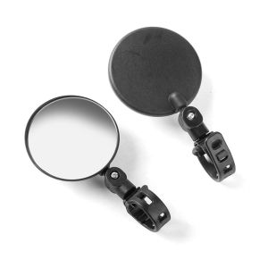 2Pcs Motorcycle & Bicycle Rearview Mirrors 360 Degree Rotatable Adjustable Wide Angle Waterproof Handlebar Mount Side Mirrors for Bike Modification
