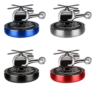 Compact Solar Powered Helicopter Air Freshener with 360 Degree Fragrances Release Car Air Purifier for Car Dashboard