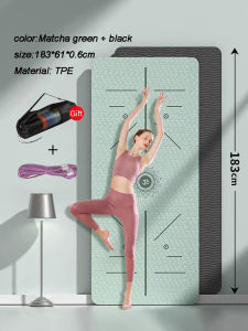Authentic TPE Non Slip Yoga Mat 6mm + yoga bag & strap with Position Line For Fitness Gymnastics finistic