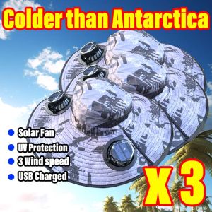 Stays cool even at 40°C Topi kipas Solar Outdoor 3-Speed Adjustable Summer Wide Brim Sun Hat Solar USB two charging methods topi kipas angin solar Topi mancing lelaki Outdoor Camping Fishing Hat Topi Kipas Angin topi hiking