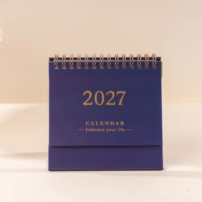 JURHOMIE Standing 2027 Desktop Desk Calendar Foldable Portable Academic Planner Writeable Memo Table Calendar Office Stationery
