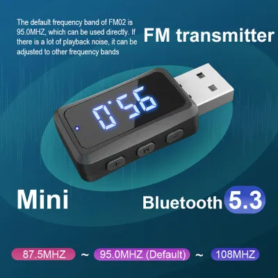 KEBIDU Mini Wireless FM Bluetooth 5.3 Car Radio Fm Stereo Handsfree Call Transmitter Receiver Mini USB Power Car Kit Wireless Car Audio