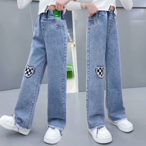 Pants for Kids Girls Ice Silk Jeans Summer Breathable Ice Silk Pants Lightweight and Comfortable Suitable for 7-15Years
