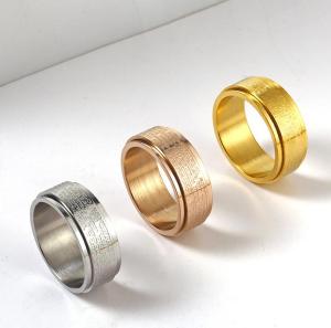 Kemstone Black Gold Plated Stainless Steel Cross Ring Jewelry for Mens Rings