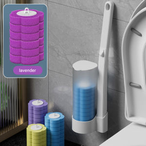 Clean hands no mess interchangeable brush head toilet brush set nopunch brush Throwable Brush Head Toilet Brush Set Curved Cleaning Cleaning multiplies
