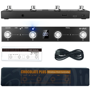 M VAVE Chocolate PLUS V2 Wireless Midi Controller 4 Buttons Foot Switch Advanced customization mode with switchable MIDI Host Interface Control Function