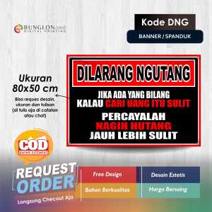 Spanduk Banner Dilarang Ngutang Kode Dng Hitam