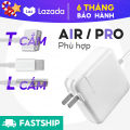 Sạc Mac-book Phù hợp 45W 60W 85W Chân L Chân T Pro Air A1466 A1278 An Toàn Ổn Định USB-C Charger dài 1.8M Cáp Sạc Nhanh Bộ Sạc 96W Power Delivery cổng Type CAdapter kèm Cáp Fast PD Charger for Air Pro AC Adapter. 
