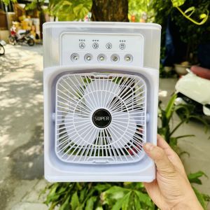 Quạt Phun Sương Mini Làm Mát 600Ml Có Chế Độ Hẹn Giờ Thông Minh  Quạt Điều Hoà Hơi Nước Tạo Độ Ẩm Phù Hợp Để Bàn
