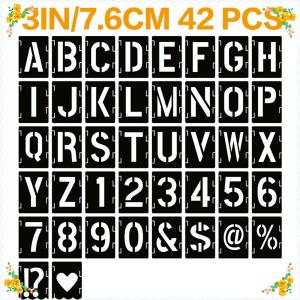 🔥【Special price】🔥🔥[ FLASH SALE ] 42 PCS Letter Stencils 3 Inch Interlocking Craft Stencils Kit Reusable Plastic Alphabet Templates