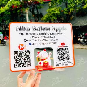 bảng quét mã mã qr code để bàn chất liệu mica in theo yêu cầu  bảng quét mã tài khoản ngân hàng chất lượng bên đẹp cao cấp