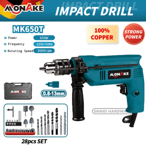 MONAKE Mesin Bor Impact Drill 13mm Tangan (COD) Listrik Electric Drill MK0163