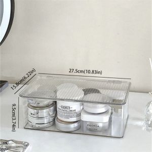 78YUANFF PET Desktop Storage Box Large Capacity Office Supplies Book Document Storage Box Fashion with Lid Cosmetic Organizer Box